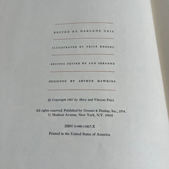 Treasury of Great Recipes Mary & Vincent Price Cookbook Kitchen Gold 1965 Chef - Picture 2 of 15